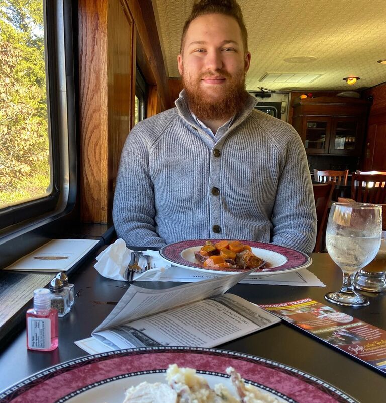 Dinner on a train through Portsmouth where Brianna got to experience fall foliage in all its glory