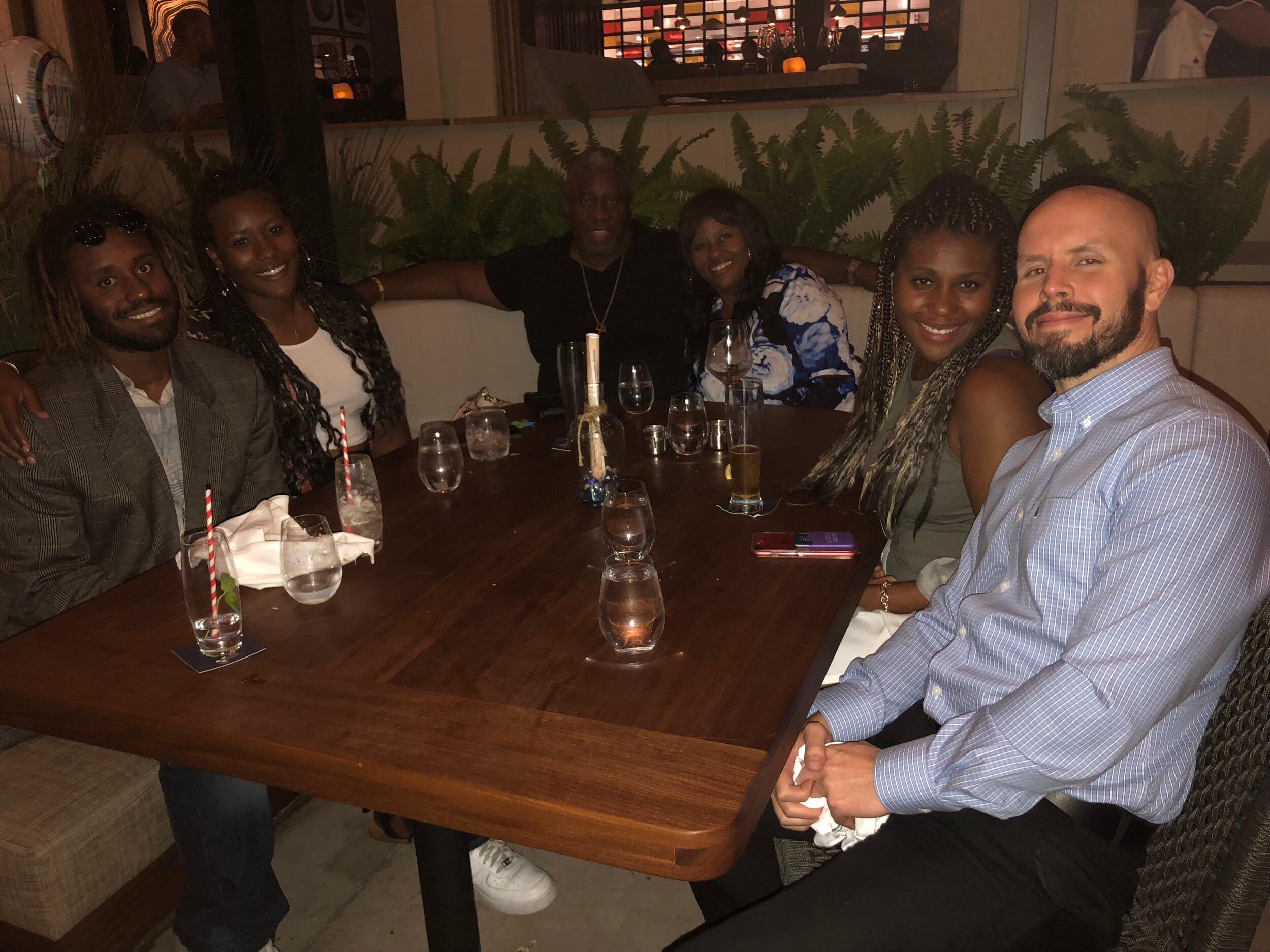 We met through a dating app. Swipe, swipe, swipe...hmmm he looks nice. 
"He went to my birthday dinner and met my family weeks after our first date...I knew he was the one for me by the end of the night."