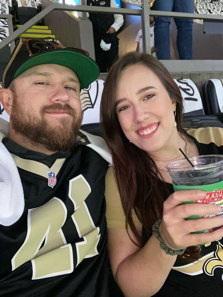 Jeremy's first Saints game at the Superdome!