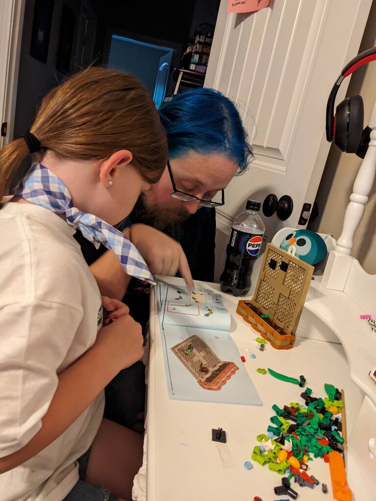 Building Lego sets together!