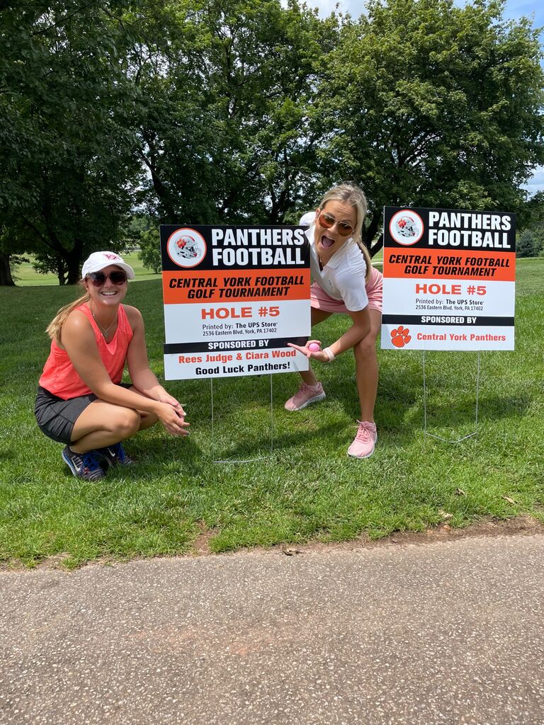 Rees introduced golf to Ciara. We are now a golfing family. Central York Football Golf Tournament with Ciara’s best friend, Jacqi. 
