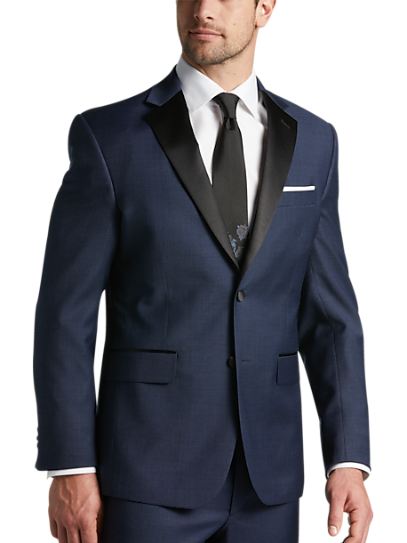 Navy blue tux with black outlet shirt