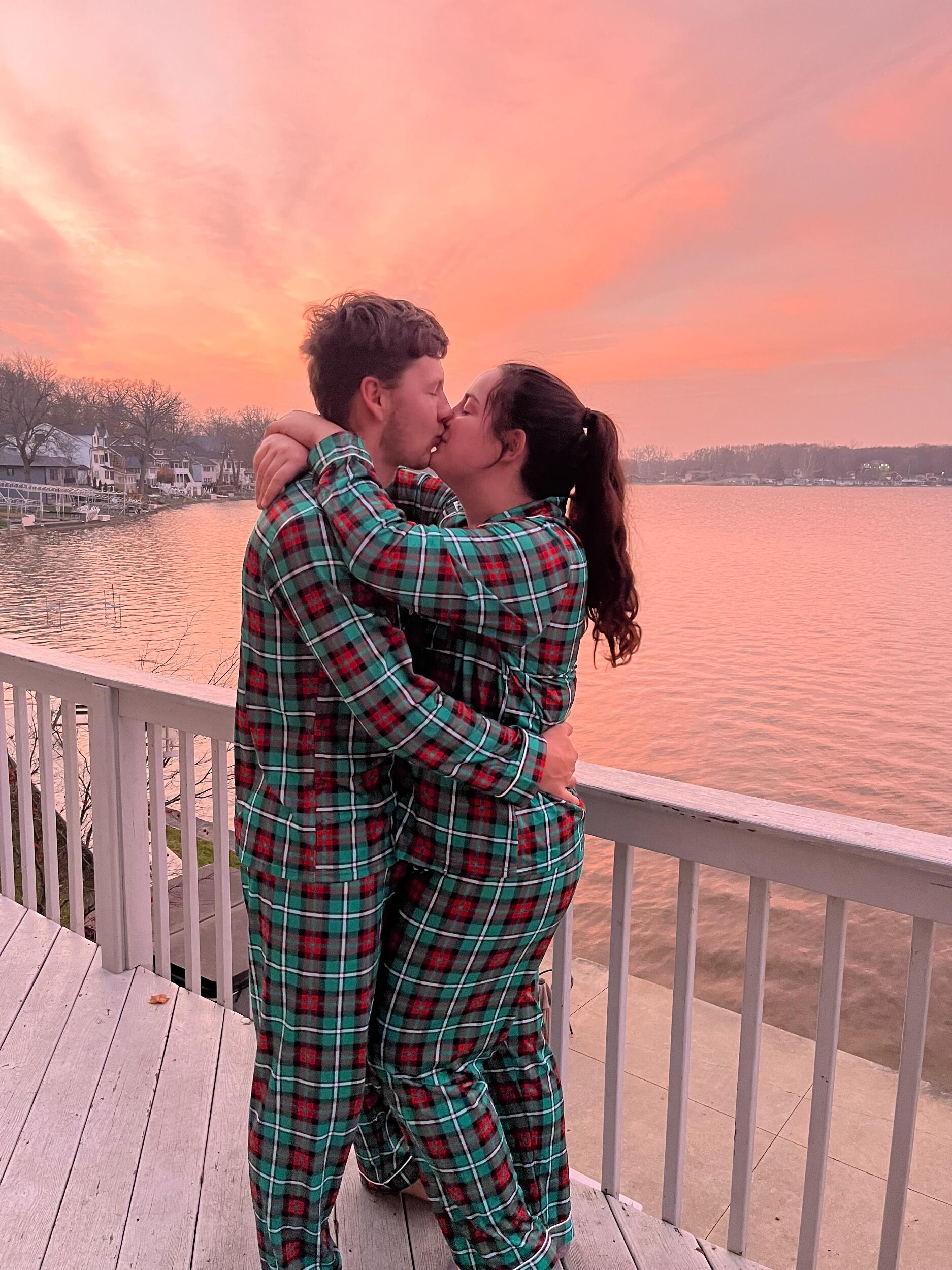 Early Christmas with my side of the family (My mom got us matching PJ's!!!)