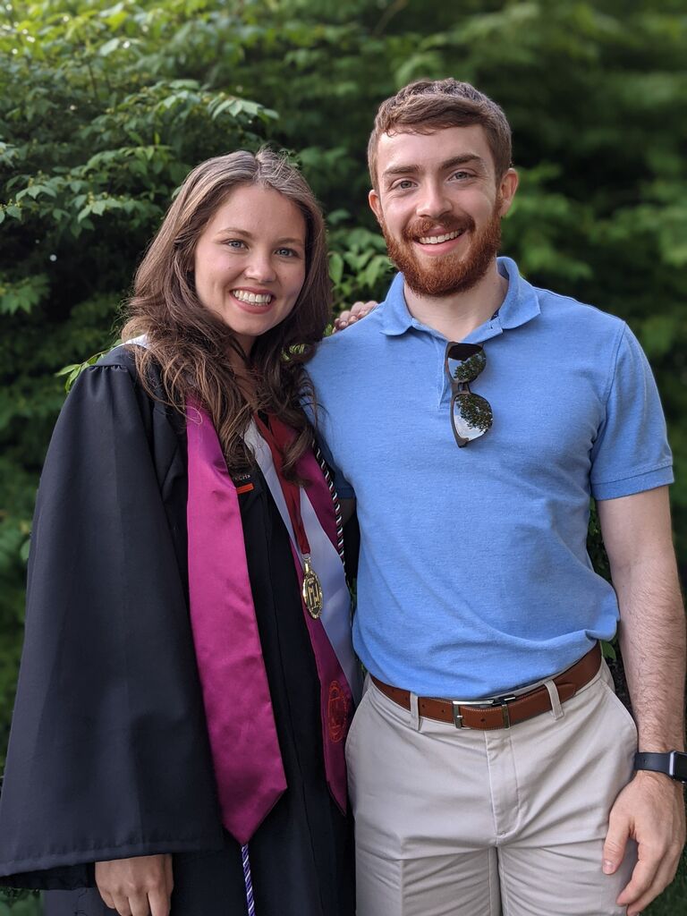 The next year, Emma had a COVID graduation from college and got ready to join Sean in the working world. 