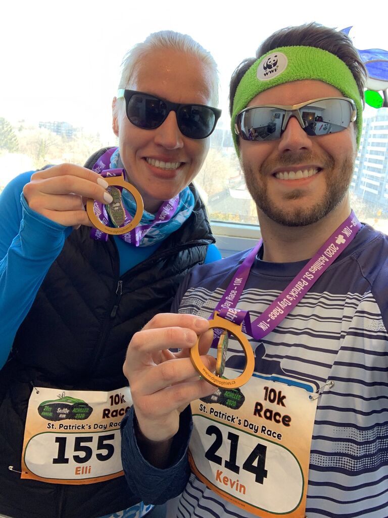 Celebrating our one year anniversary by running the race Elli ran the day of our first date.