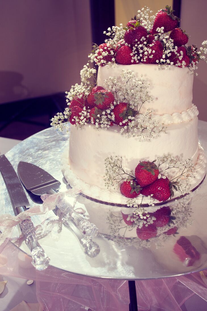 Two-Tier Strawberry-Topped Wedding Cake