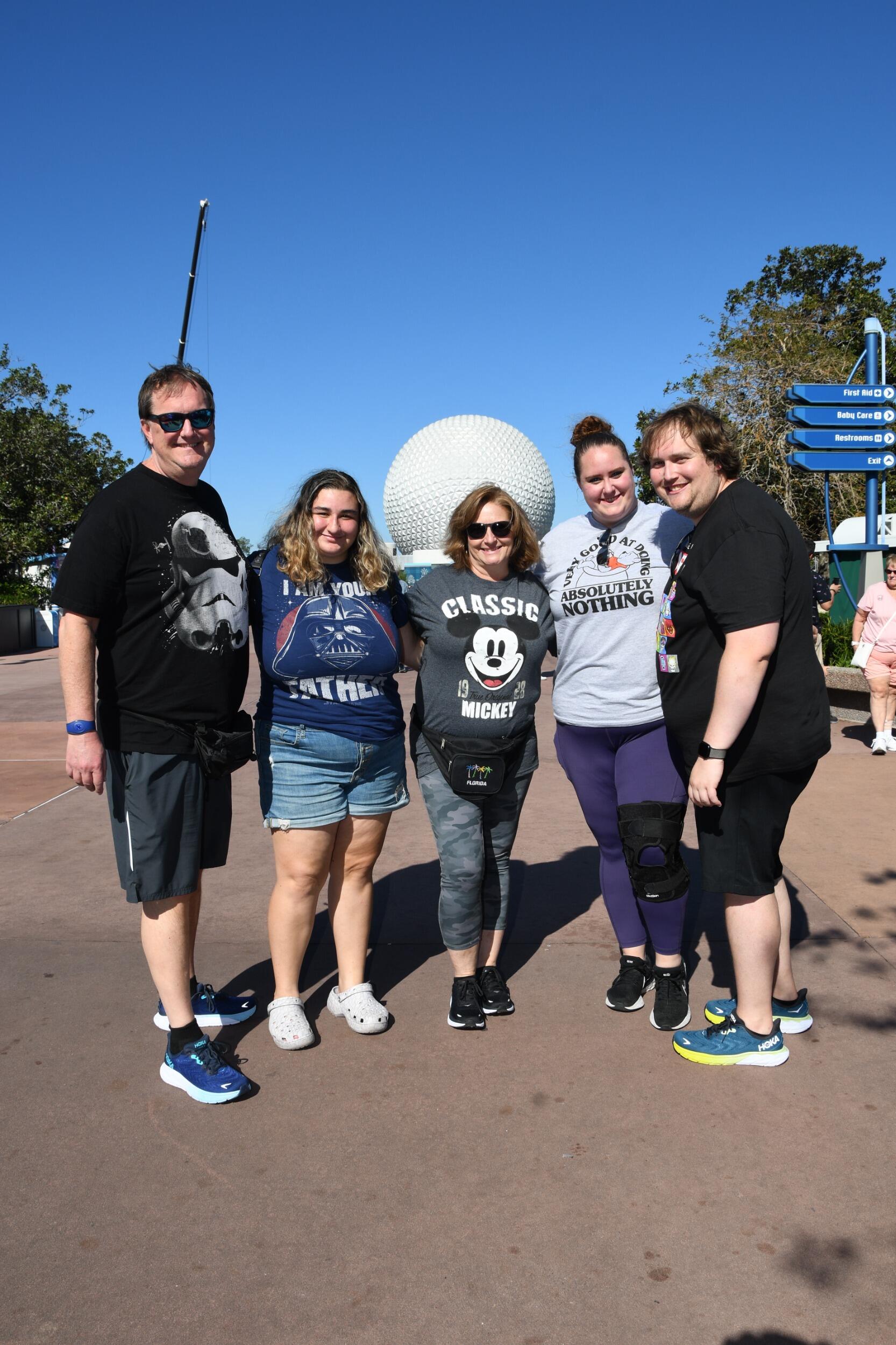 At Epcot they met up with Brett's cousin!