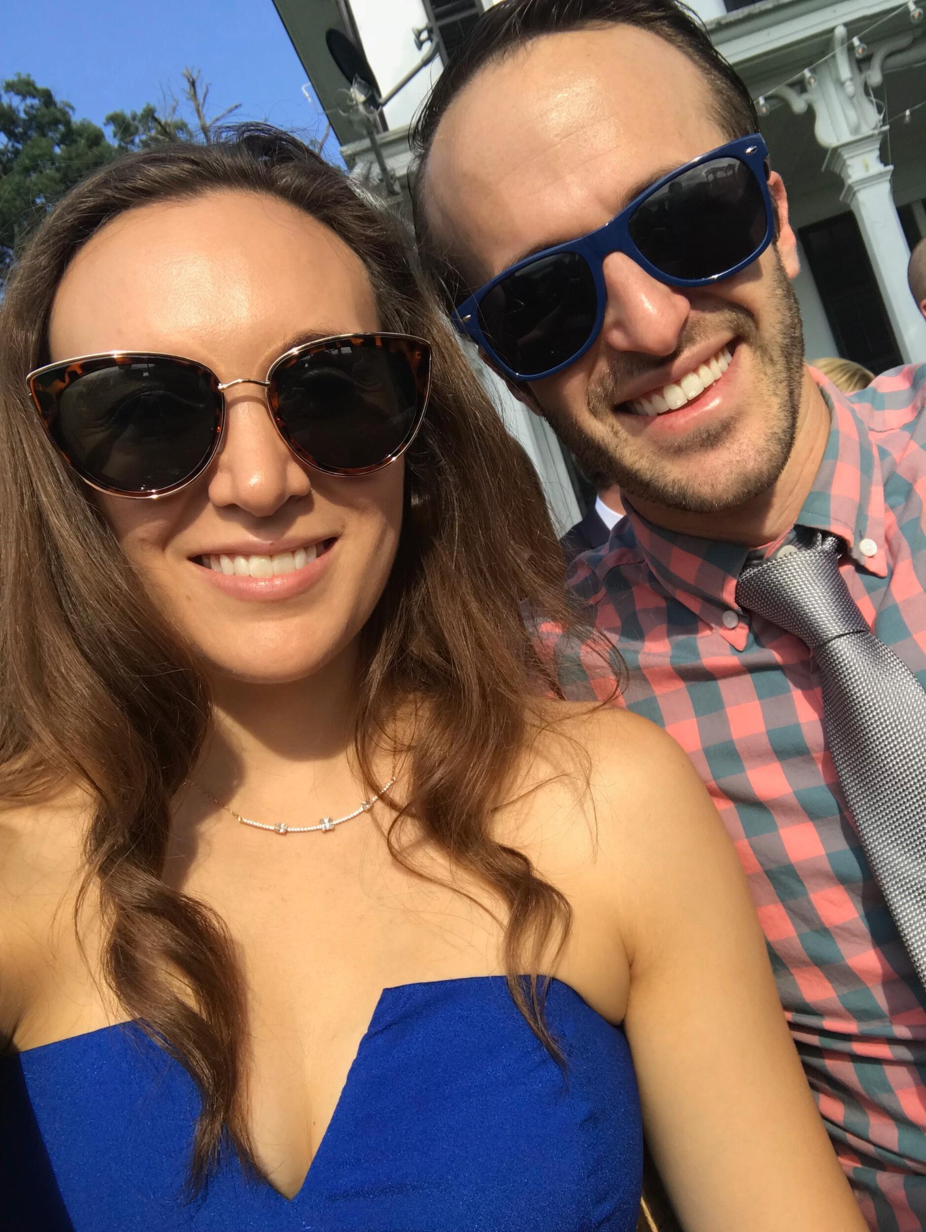 Our first wedding together.  Celebrating #AngelovEleni, Carly's sunglasses did not survive the night.  Doug's mad dancing skills may have had some small part in their demise. 