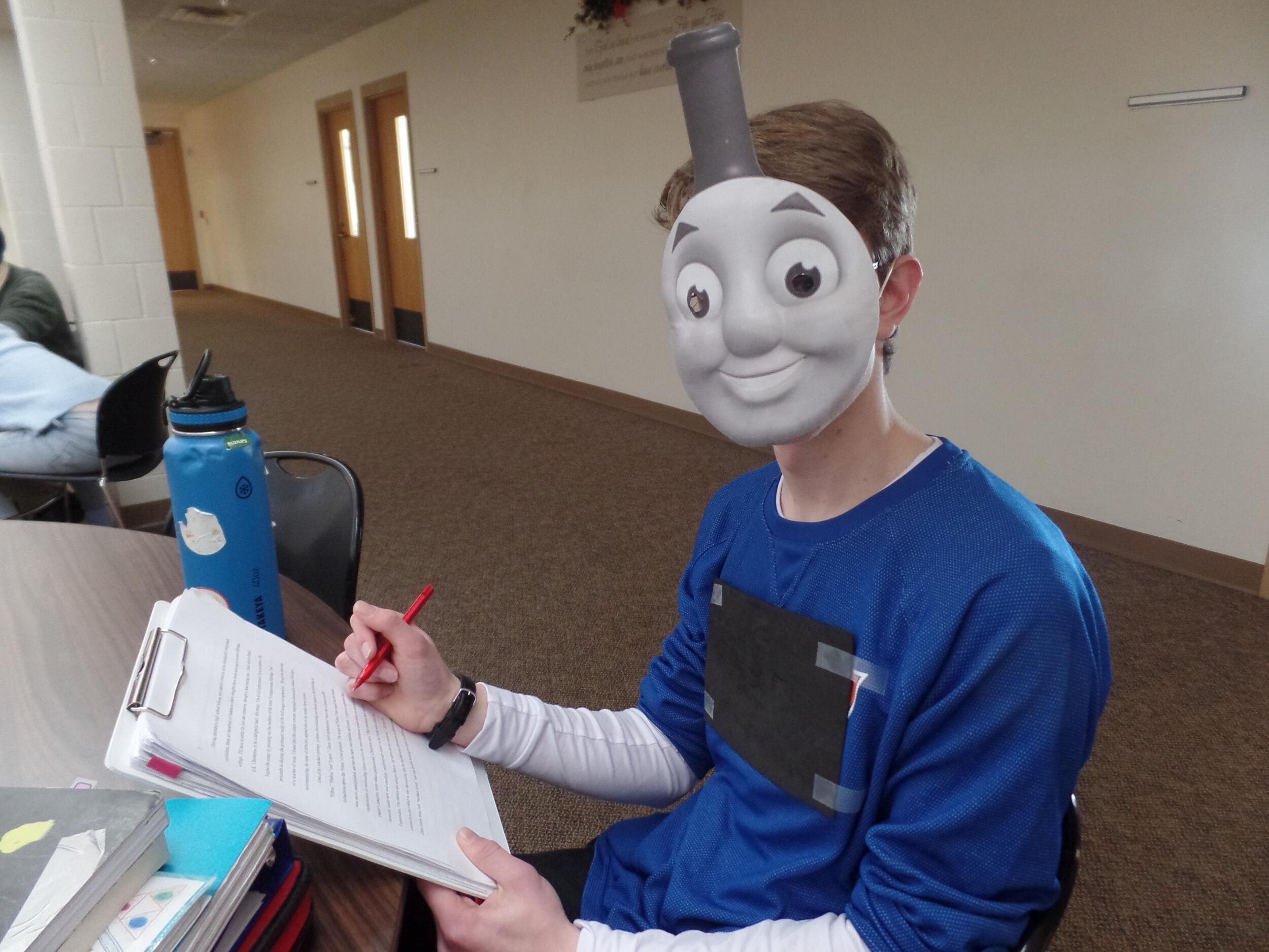 Sat together in study halls...  She still liked hanging out with me even when I was in my Thomas the Tank Engine costume.  That's true love.