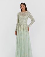 green tulle formal dress Mac Duggal Fringe Knit Midi Dress – Bluefly main image 0