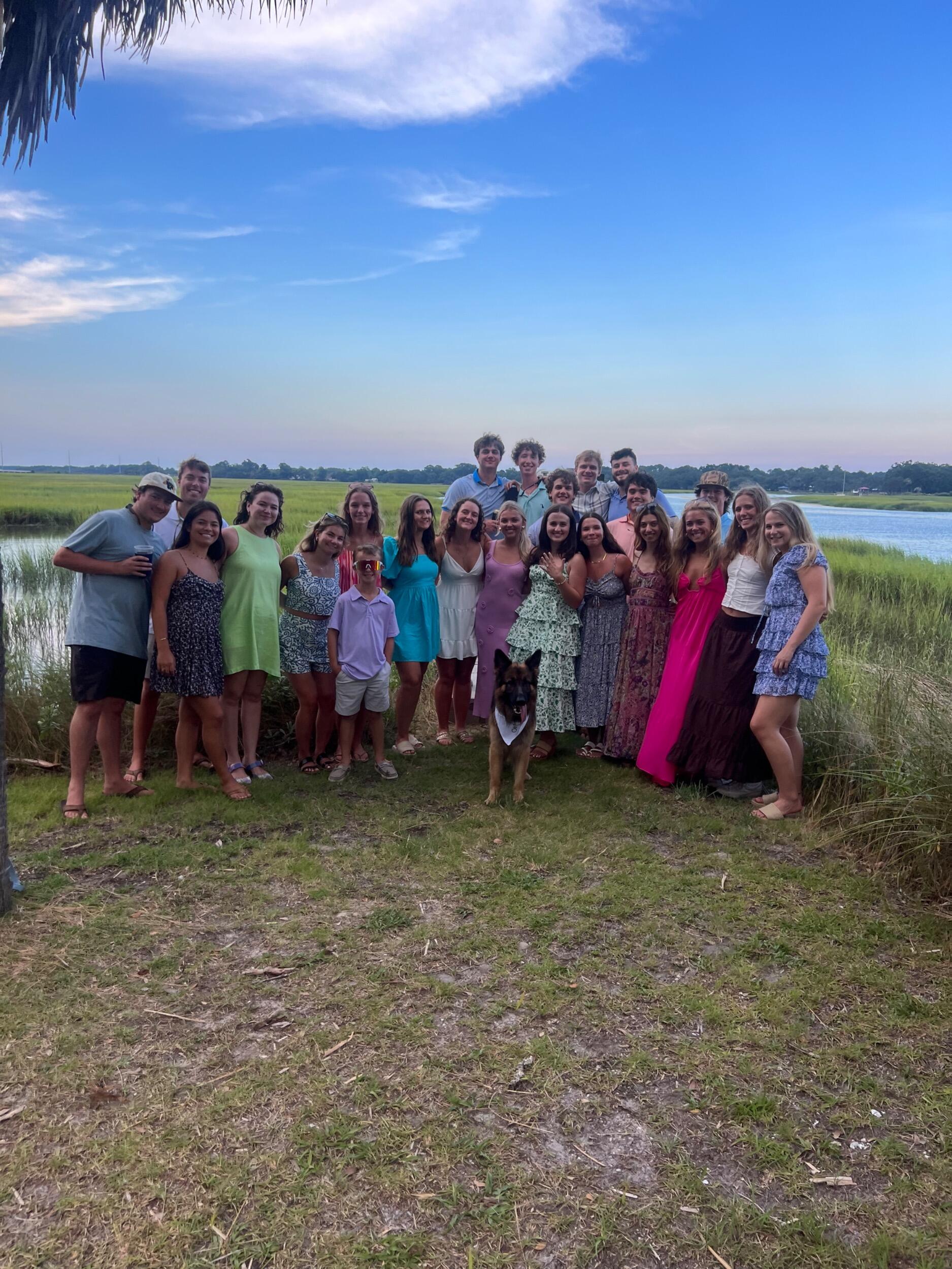 All of the couple's friends joined in celebrating the engagement!