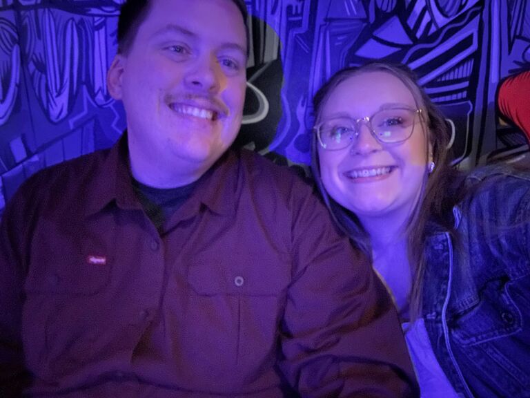 Minutes before Jonathan proposed at a Charles Wesley Godwin concert in Philadelphia.