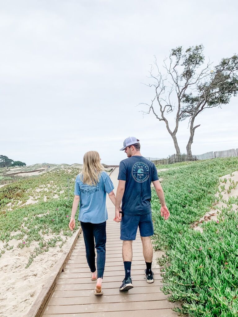 Colt visited Katie during COVID. Their first time to Carpinteria together!