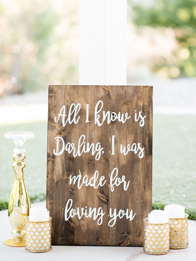 Wood wedding sign