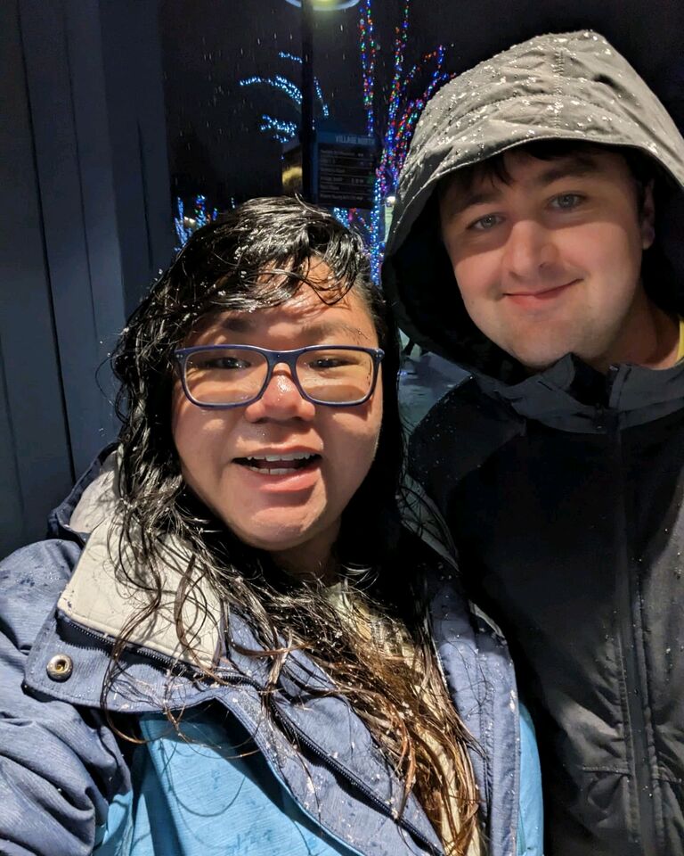 The day Tina experience falling snow for the first time.