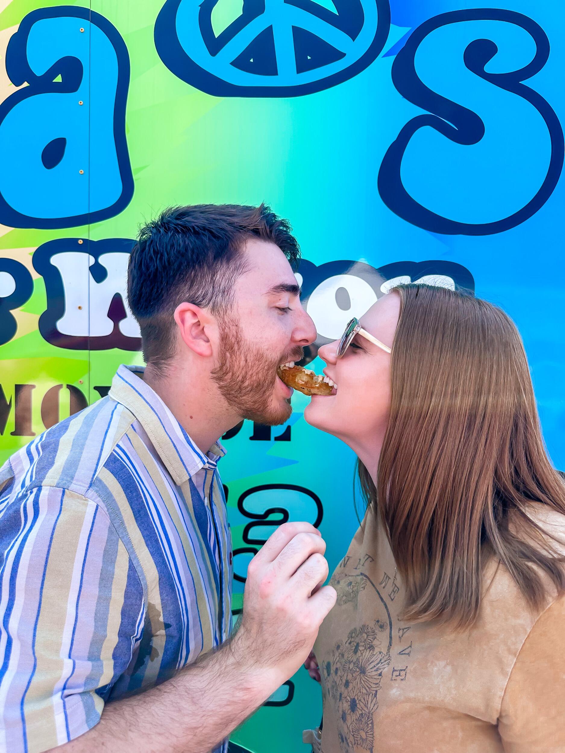 Fried pickle festival with Thomas's parents