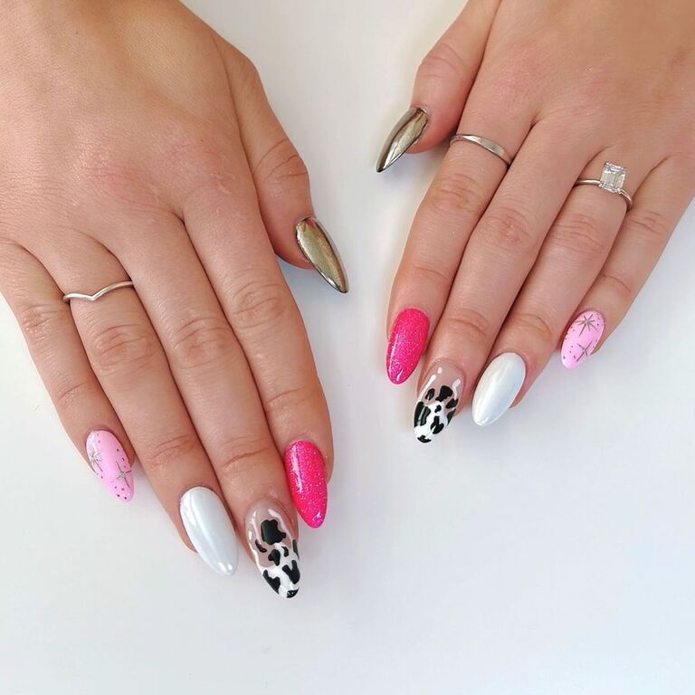 Mix and match bachelorette nails