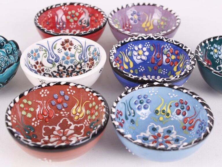 Painted ceramic trinket bowls