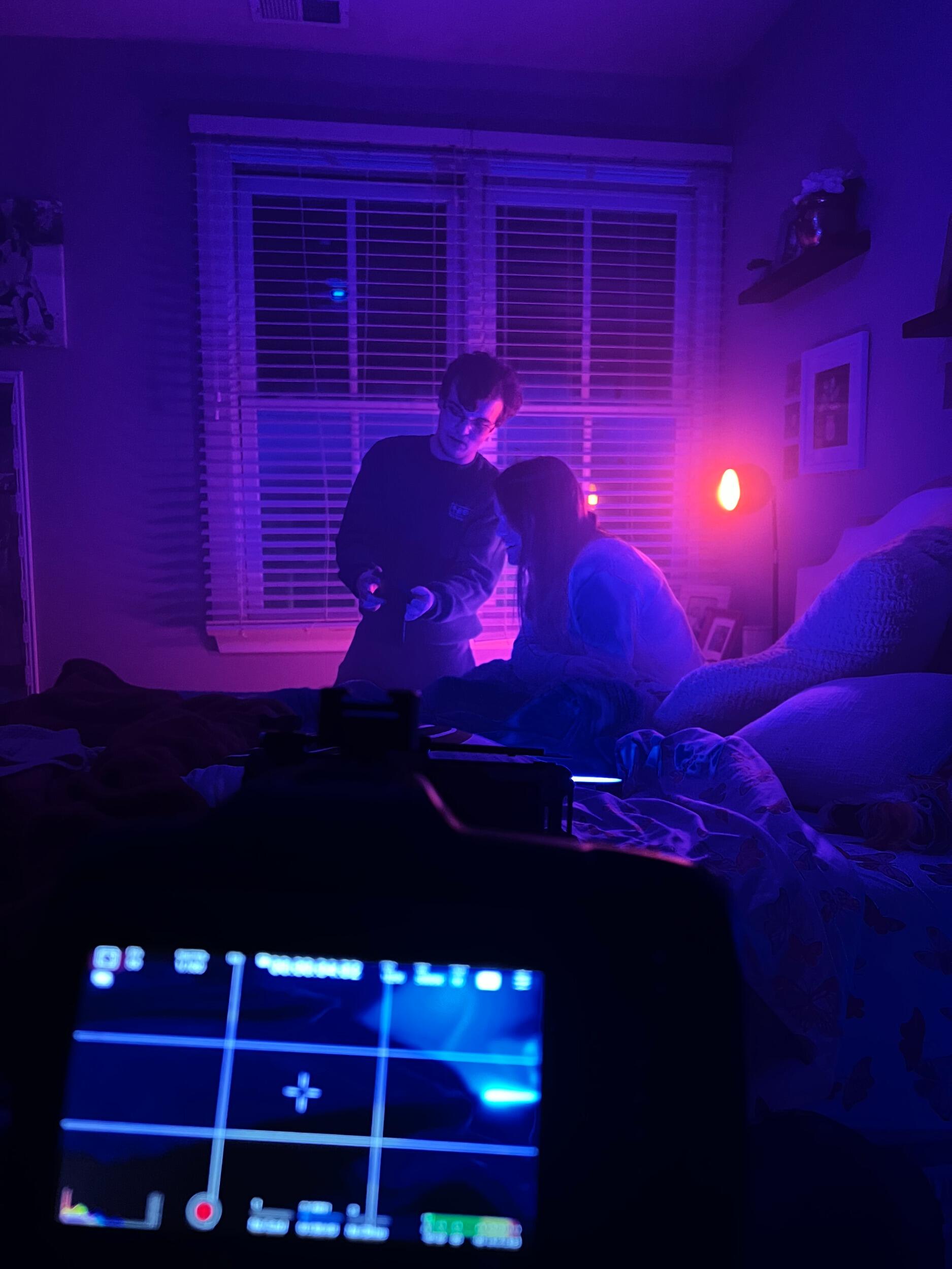 Making the short film. 
