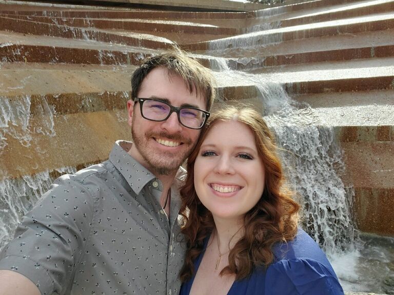 11 month anniversary at the Fort Worth Water Gardens.