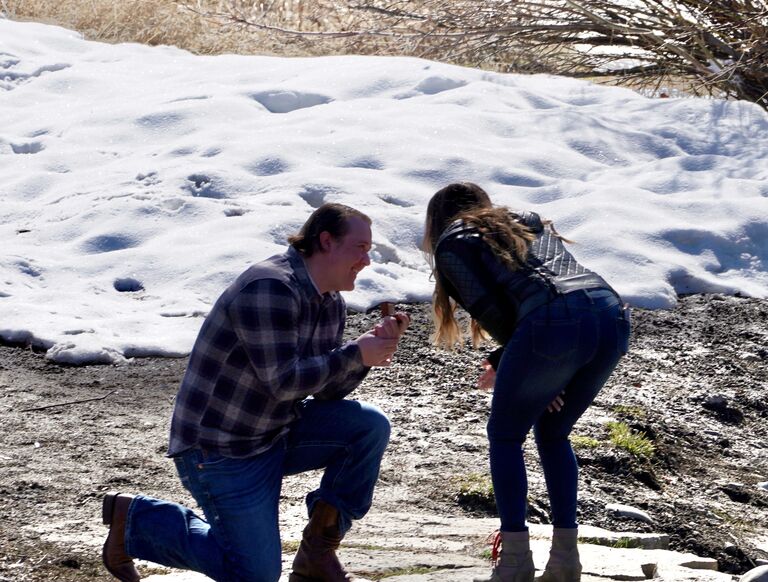 Surprise engagement on Sam's birthday. 