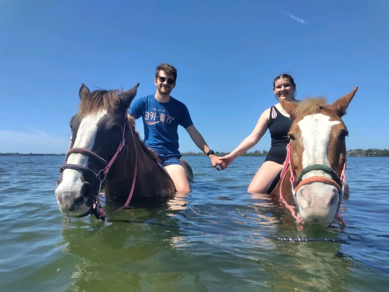 Bradenton, Florida
Horse surfing and horseback riding at the beach! 