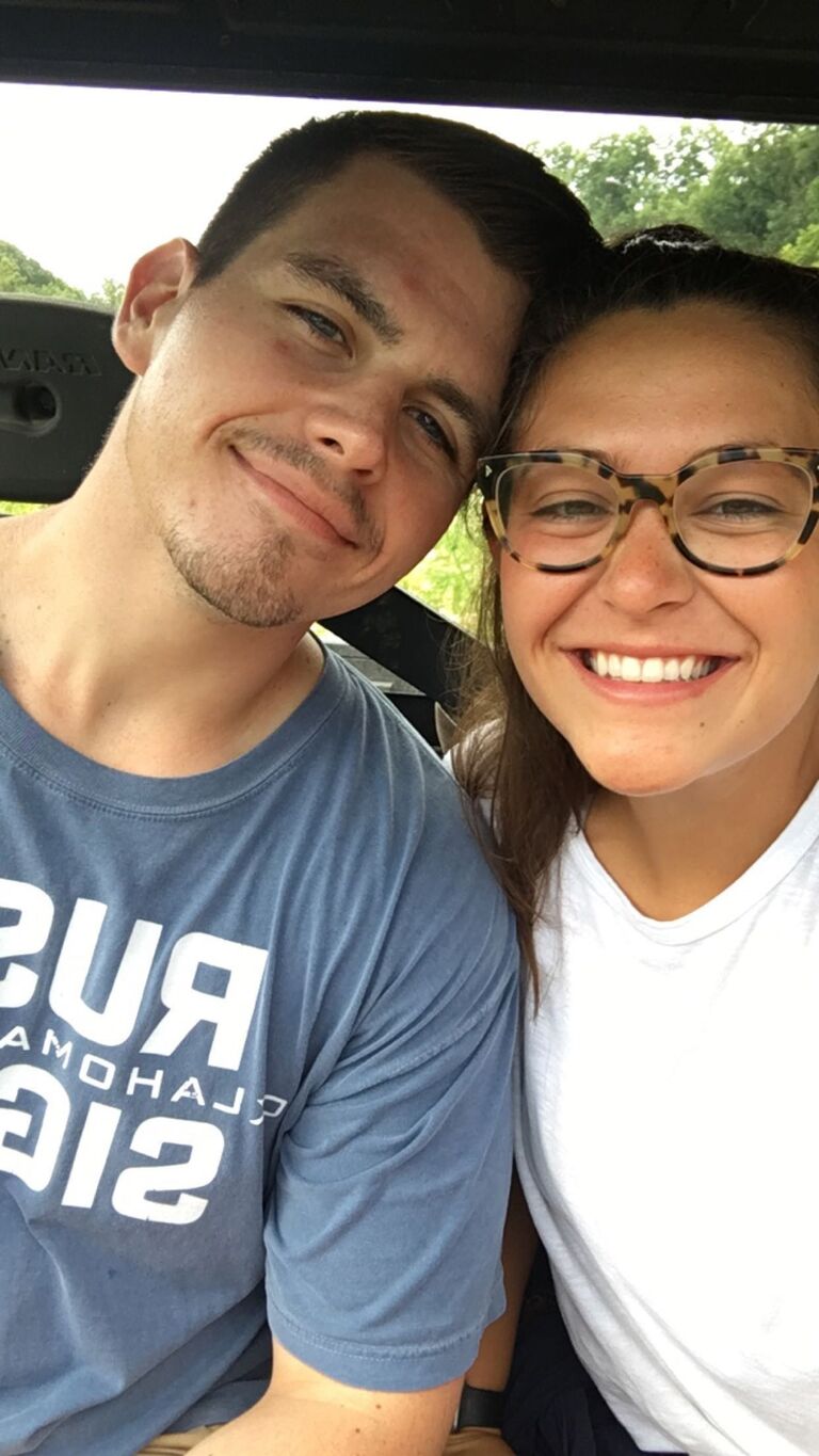 Our first date and picture together. We went to Tahlequah to float the river.