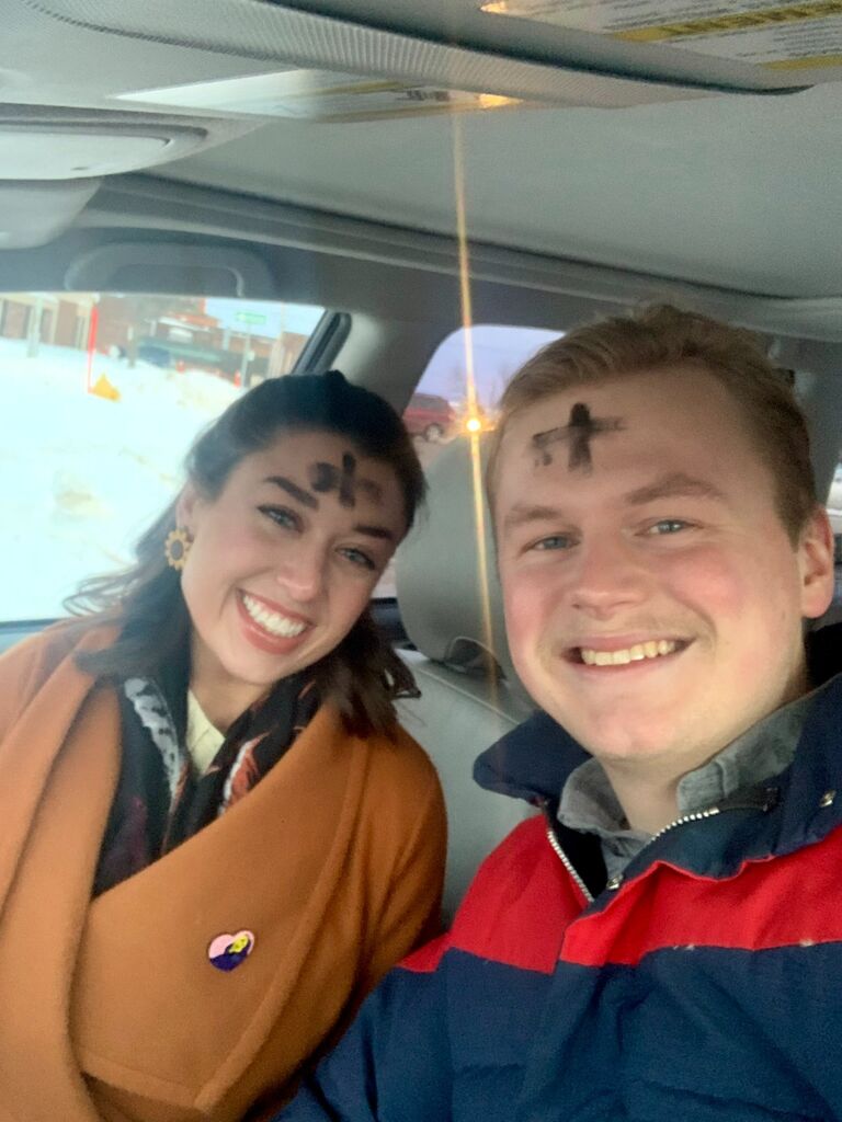 Jack and Megan's first Ash Wednesday Mass together... the day after Jack asked Megan to be his girlfriend 