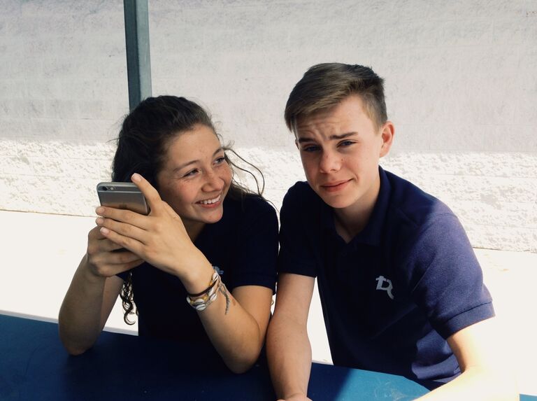One of the first pictures of us together in 2016 at school, where it all began.