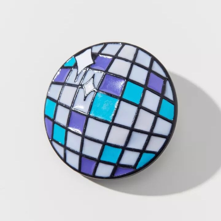 Fun disco-themed enamel pin