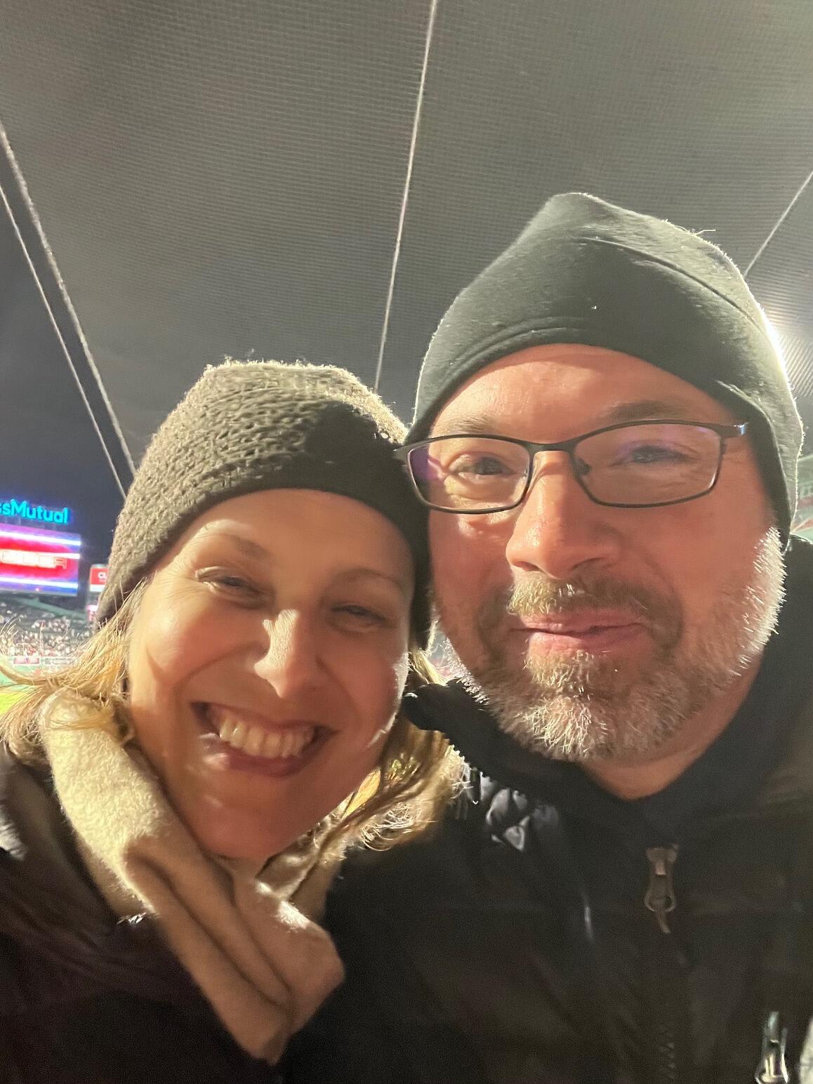 First RedSox game together - BRRR!
