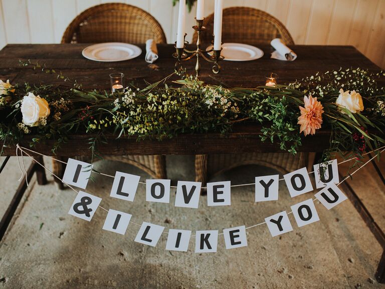wedding sign quotes i like you and i love you paper banner