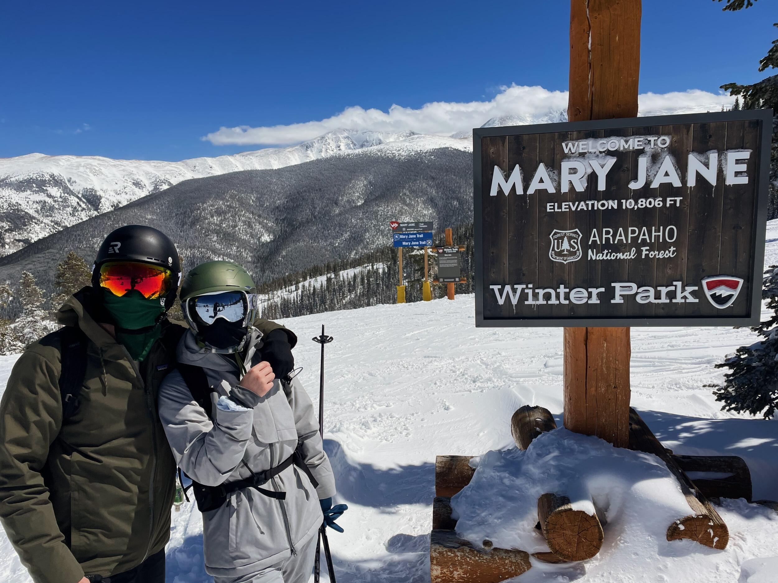 Colorado ski trip, Sam's first time snowboarding out west