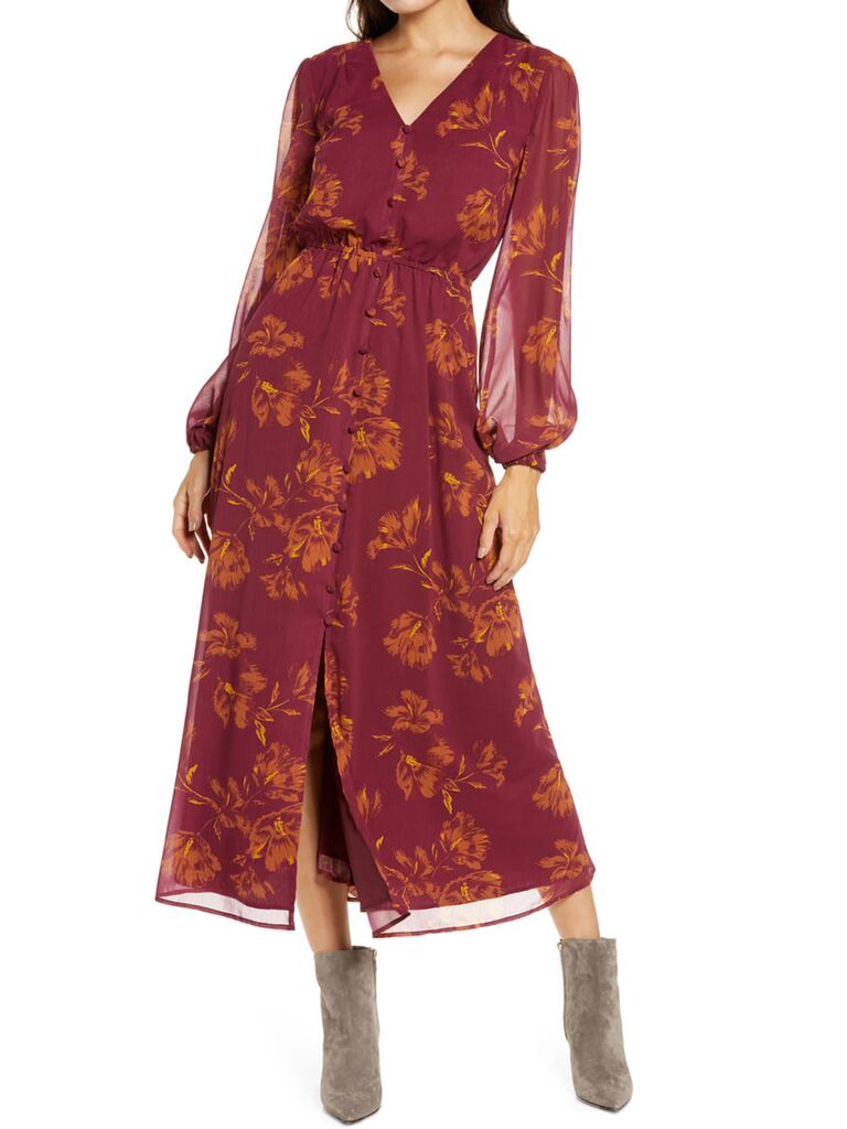 burgundy dress to wear to a wedding