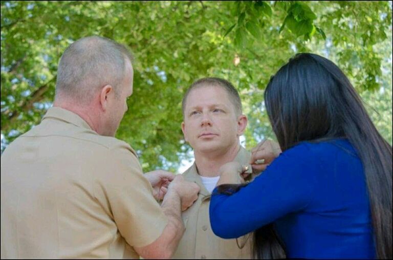 Dave got promoted as a Lieutenant Commander in the US Navy. Mel's first time to witness Dave's pinning. 
*Location: The Pentagon, Washington, DC