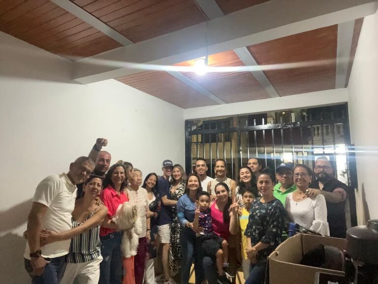 Christian met Gaby's family in Colombia