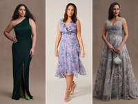 Three plus-size mother-of-the-bride dresses