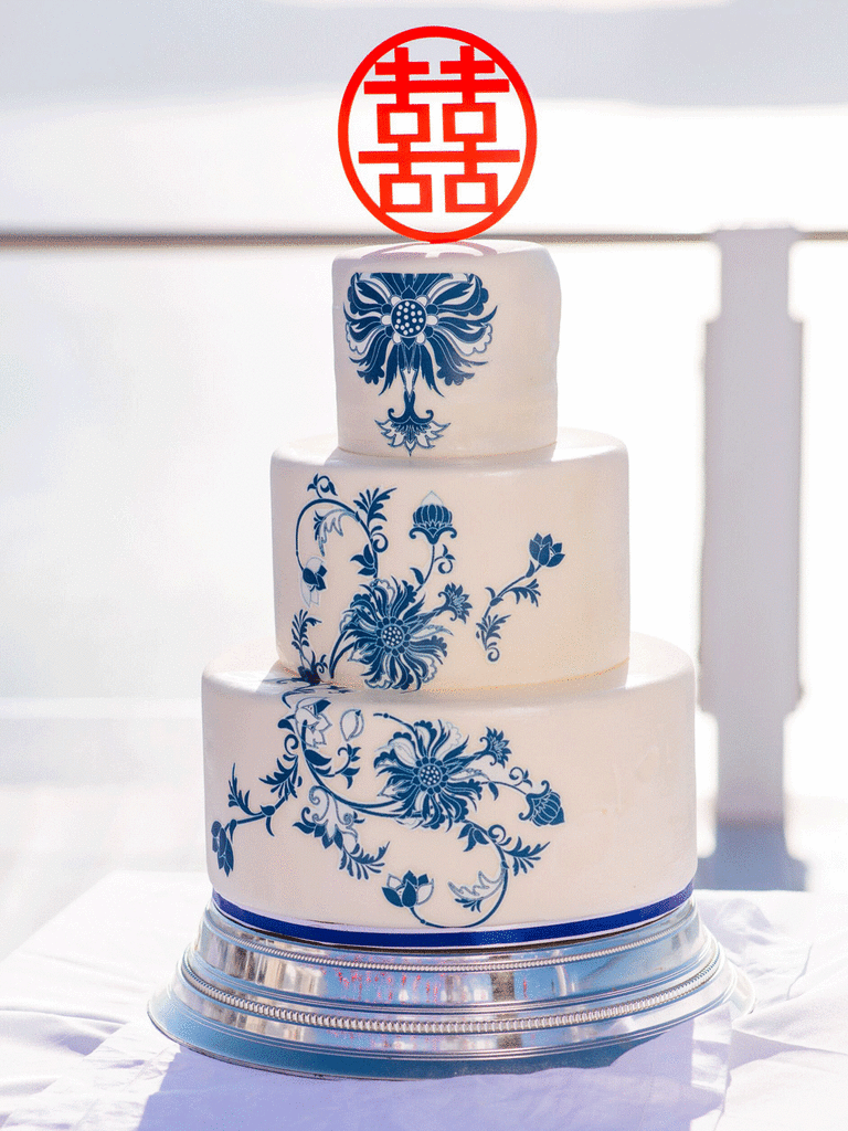 Wedding cake with hand-painted art