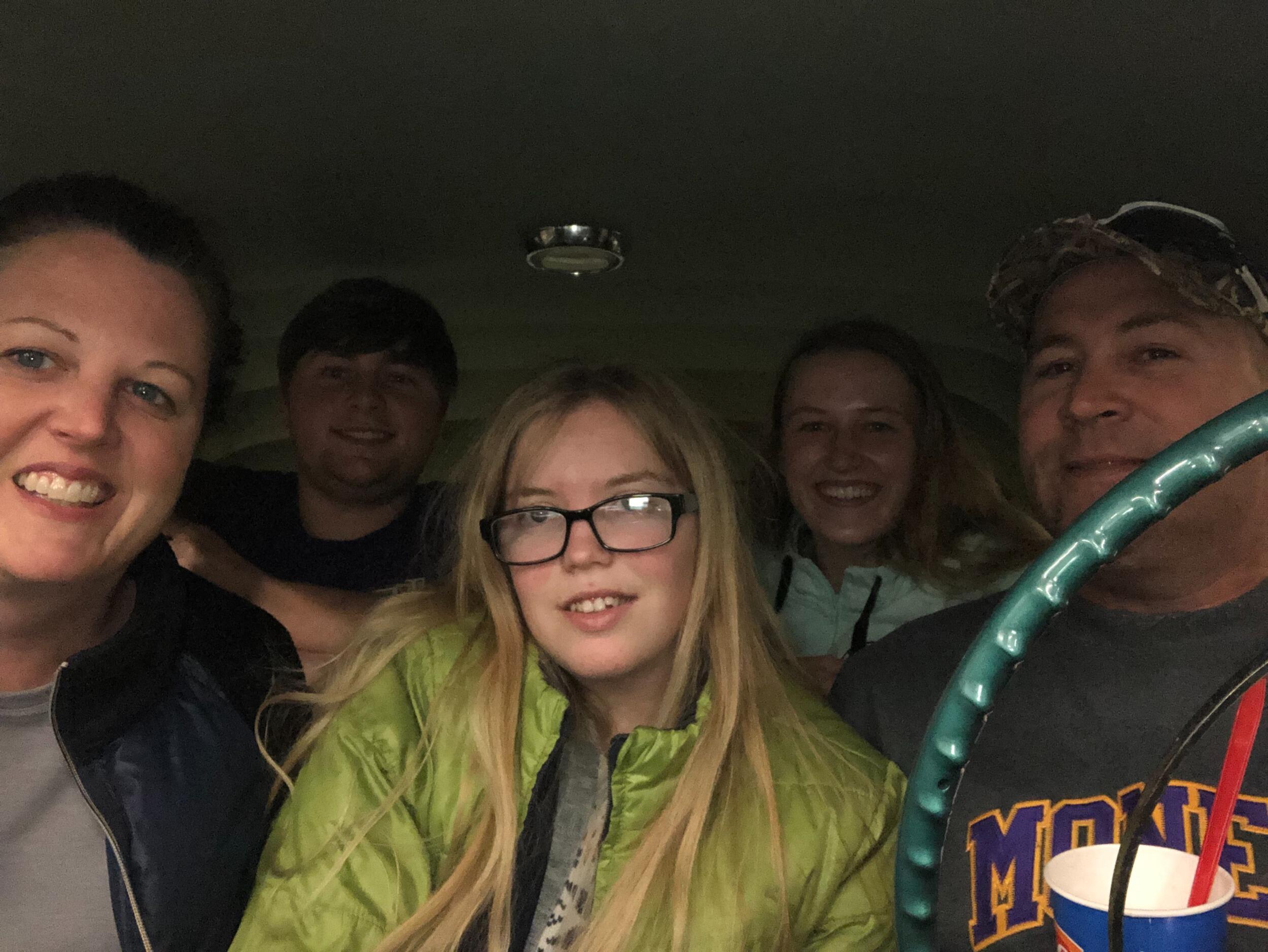 Took Tommy out in the '56 Chevy that's been in the family for four generations to get ice cream of course