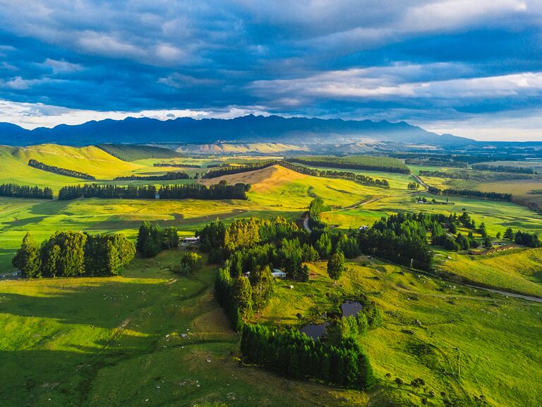 Aerial view of Southland, New Zealand