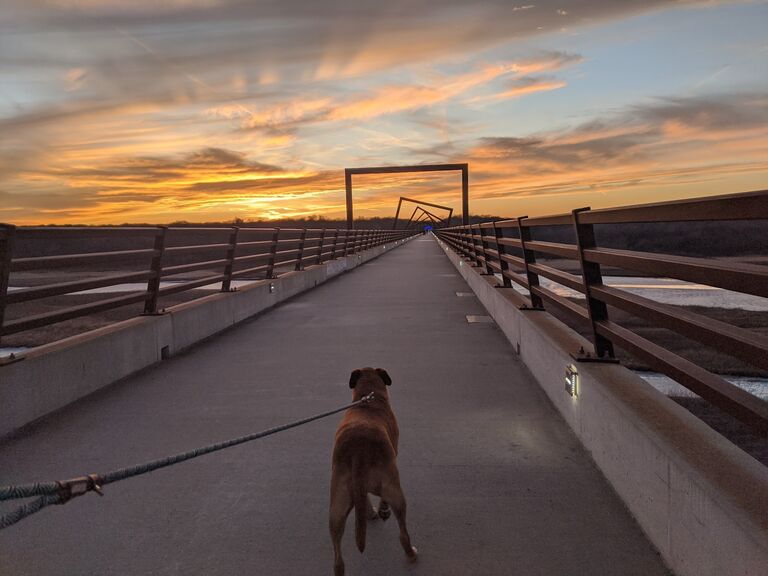 Christmas Day hike on the HTT bridge
