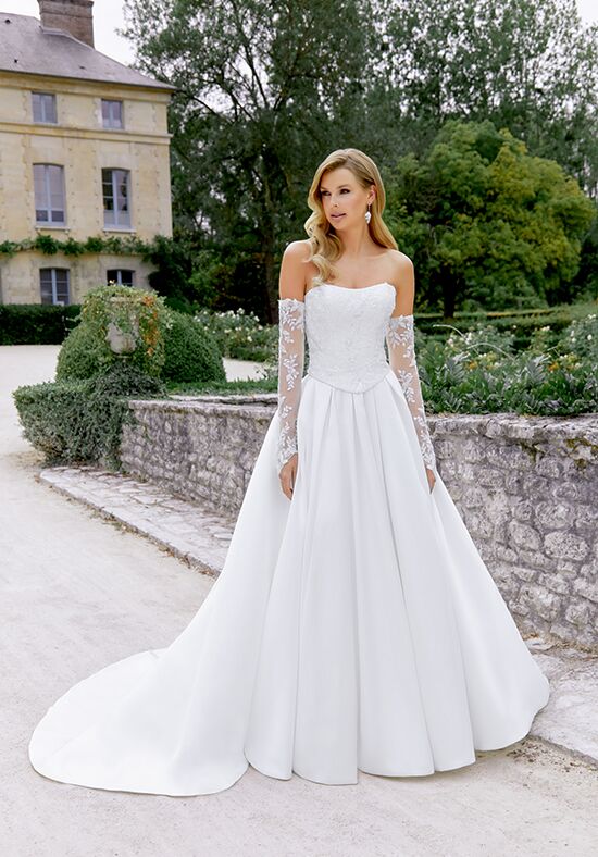 sachin and babi light blue dress Soft and gentle silk wedding dresses main image 0