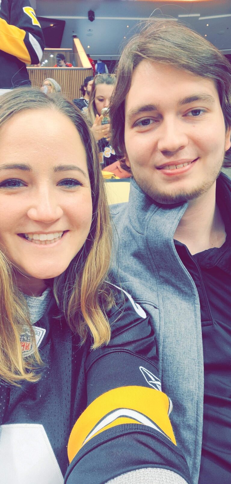 Danielle and Josh's first professional hockey game! Go Penguins!