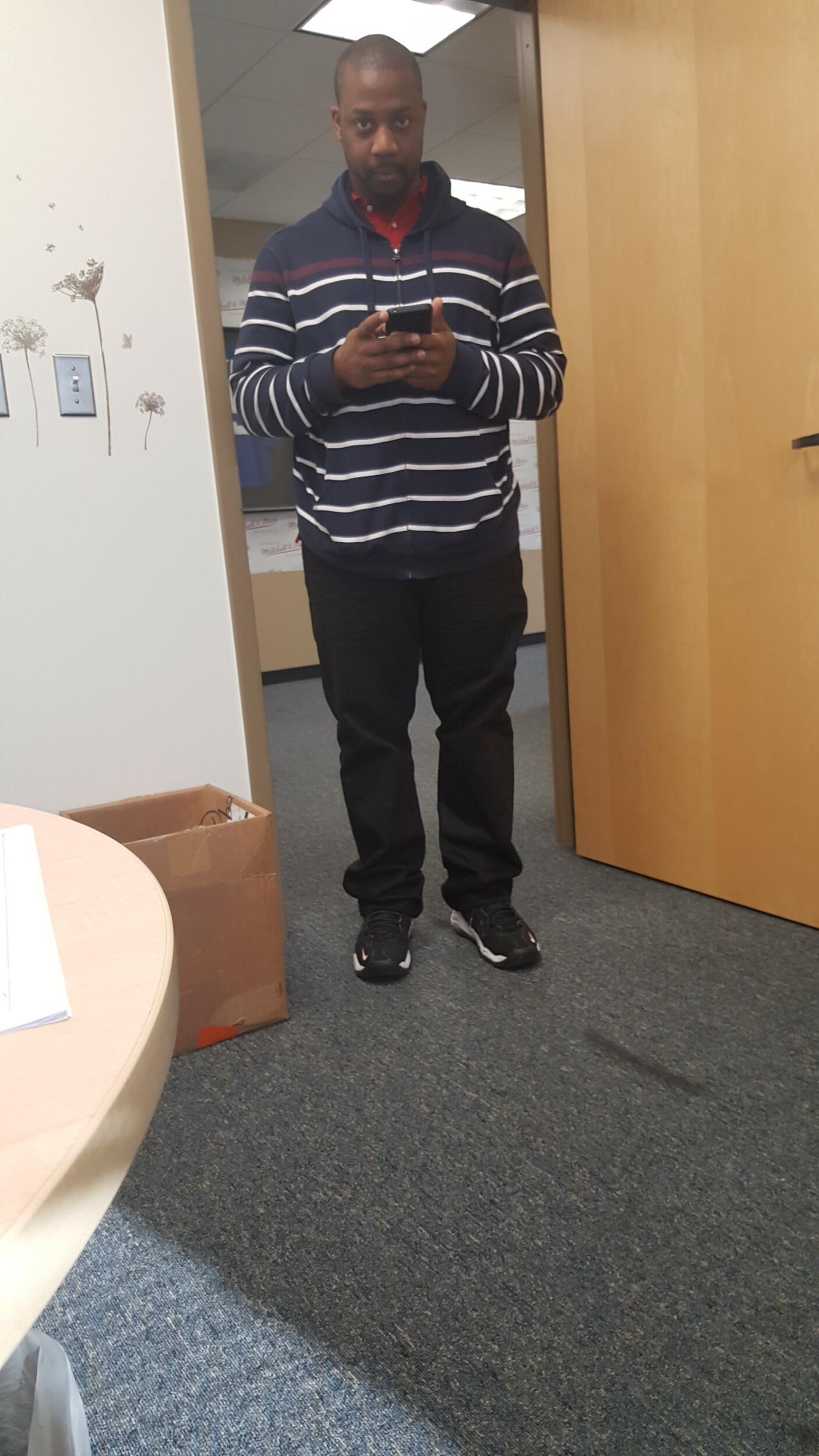 Mike and Nadia meet in person after many Help Desk calls for repairs to things he broke. :)