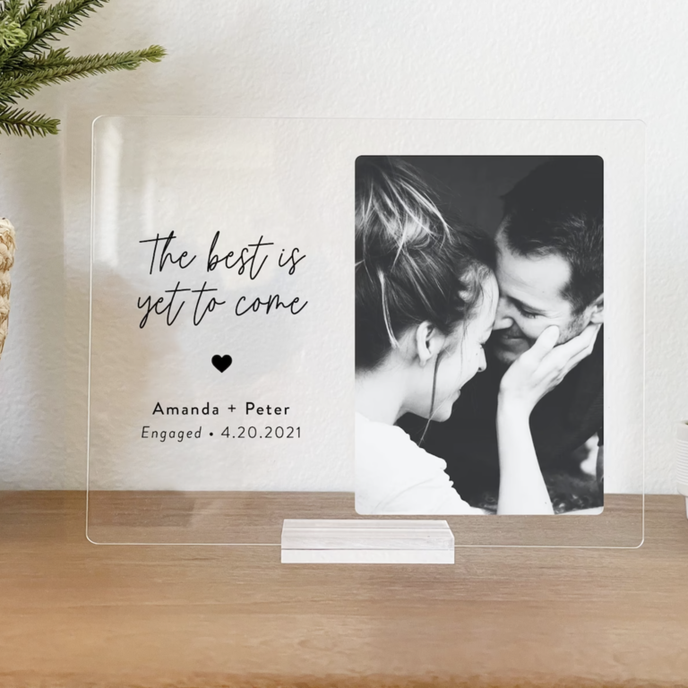 Engraved Couple's White Picture Frame - Vertical 4x6