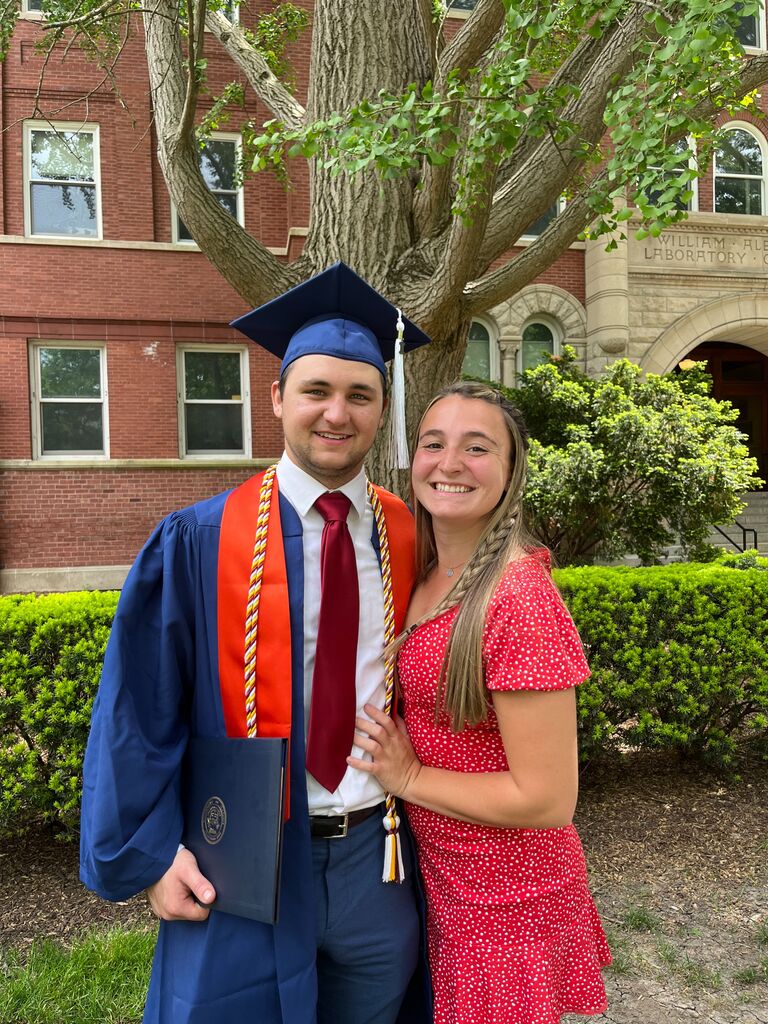 Erik graduated from UIUC with a bachelor's degree in Chemical Engineering, couldn't have been more proud. 