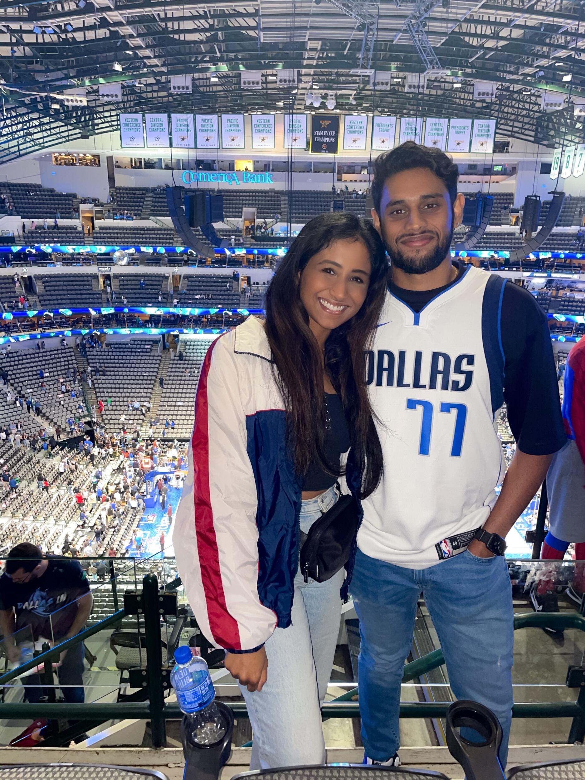Our first basketball game together, and the day I became a Mavs fan!
