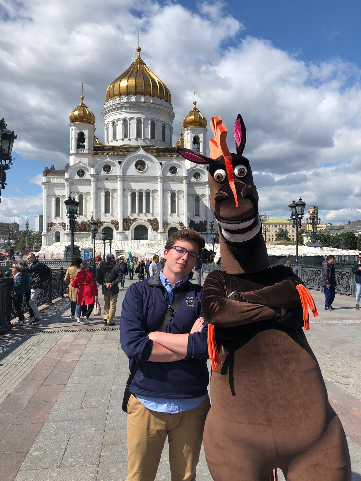 Even across continents, Charles finds a way to make a friend in Moscow while studying in St. Petersburg!