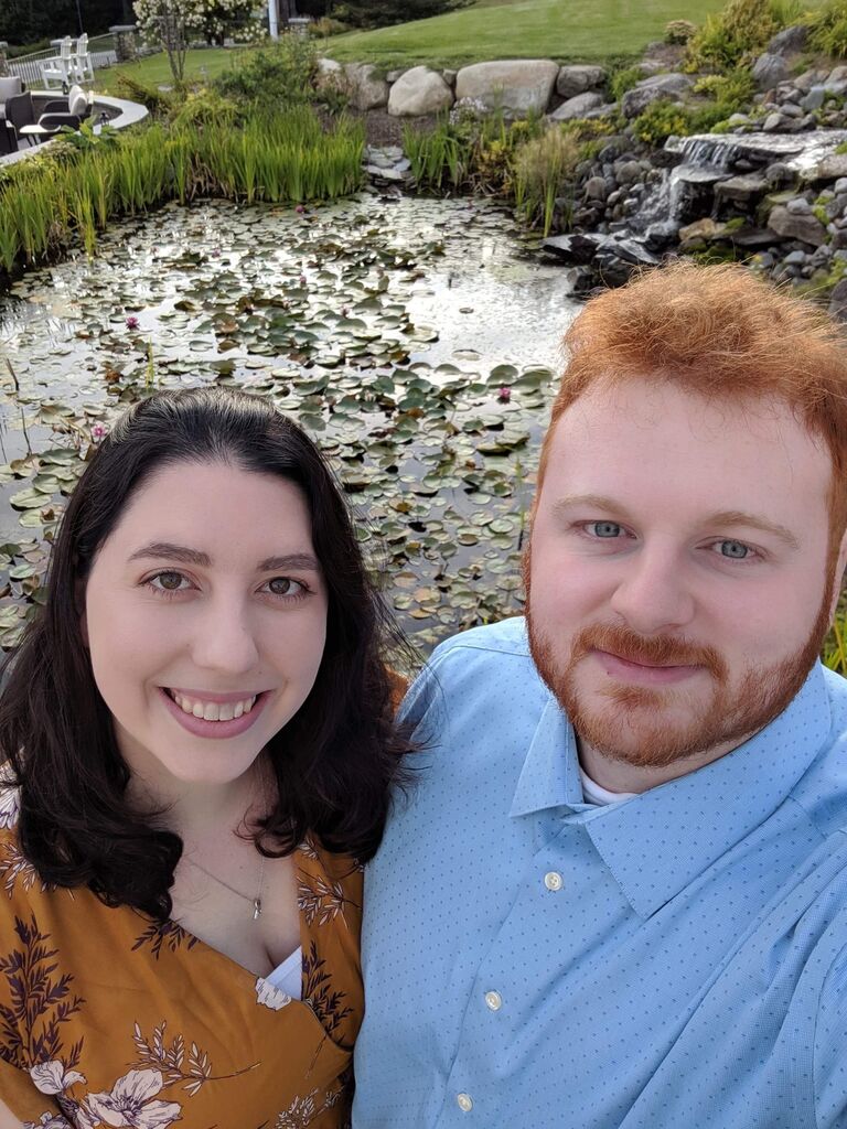 Mat and Jess looking nice for Mat's sister's wedding. Congratulations again Jon and Chenais Barker!