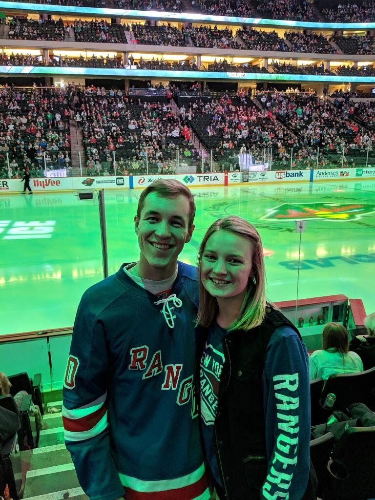 New York Rangers game in Minneapolis on St. Patrick's Day weekend.